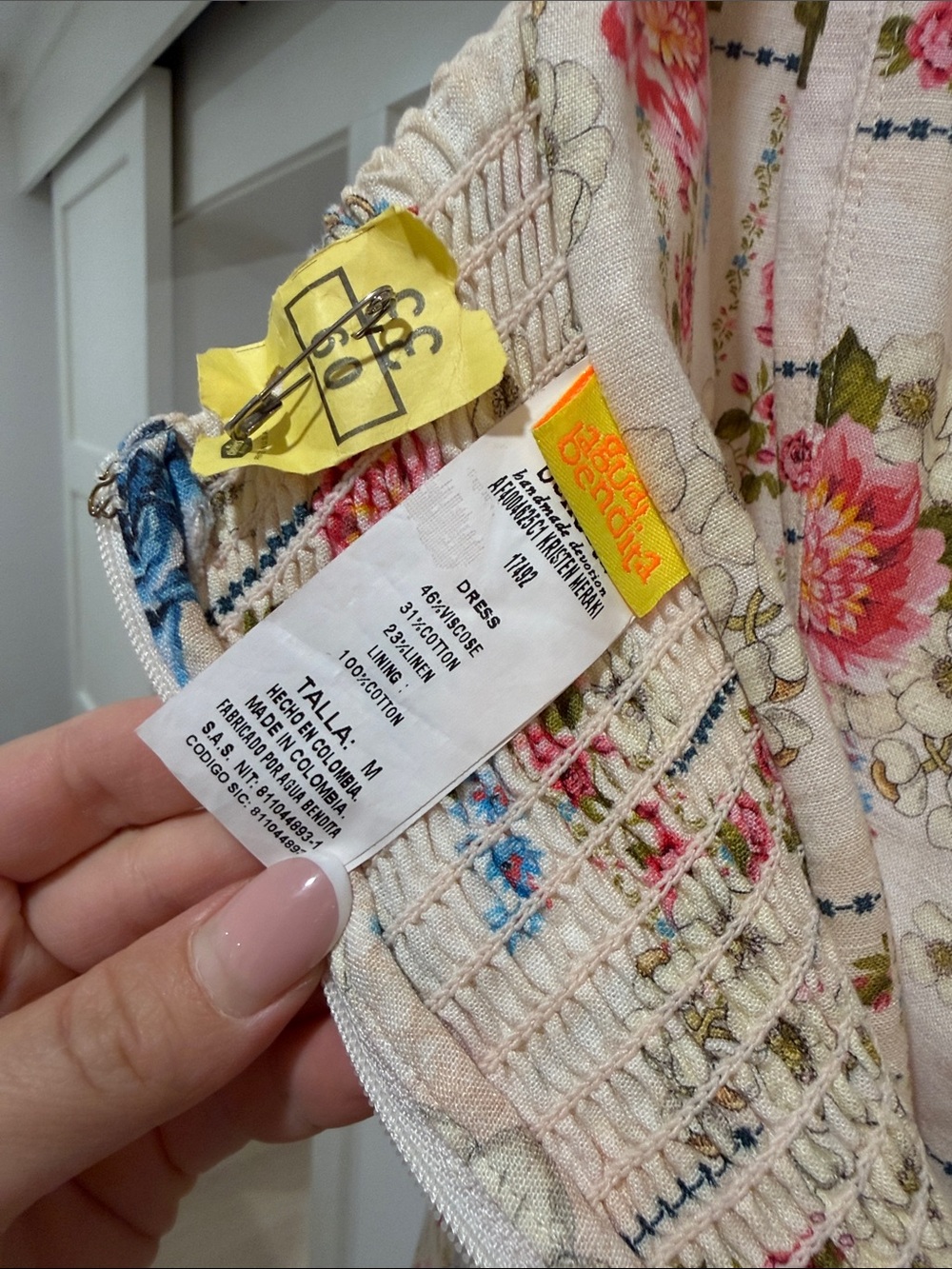 Agua Bendita Kristen Meraki Dress in Multicolor in White - Picture 4 of 4